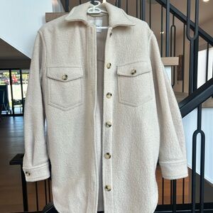Wilfred Cream Teddy Jacket with Gold Buttons